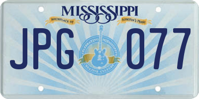 MS license plate JPG077