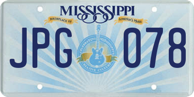 MS license plate JPG078