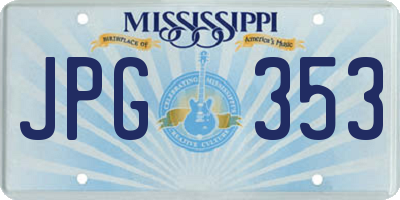 MS license plate JPG353