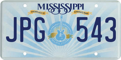 MS license plate JPG543