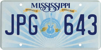 MS license plate JPG643