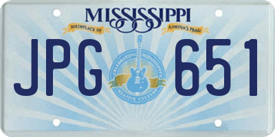 MS license plate JPG651