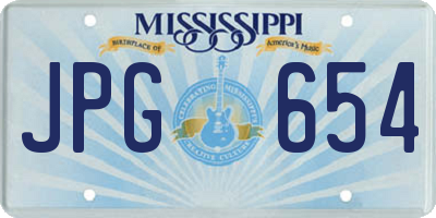 MS license plate JPG654