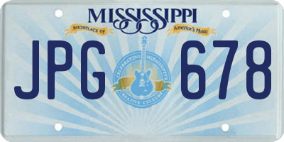 MS license plate JPG678
