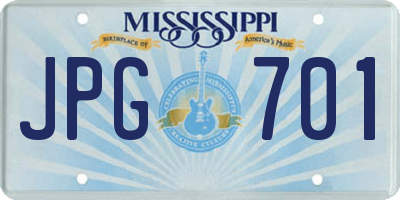 MS license plate JPG701