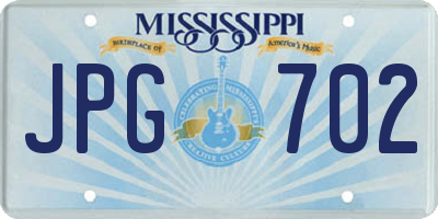 MS license plate JPG702