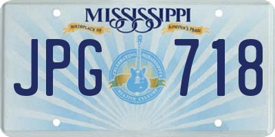 MS license plate JPG718