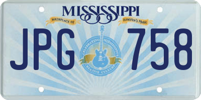 MS license plate JPG758