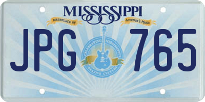 MS license plate JPG765