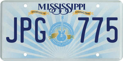 MS license plate JPG775