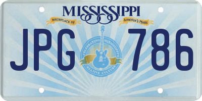 MS license plate JPG786