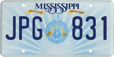 MS license plate JPG831