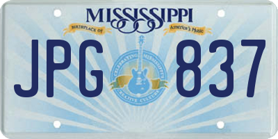 MS license plate JPG837