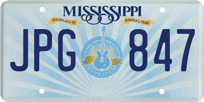 MS license plate JPG847