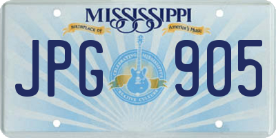 MS license plate JPG905