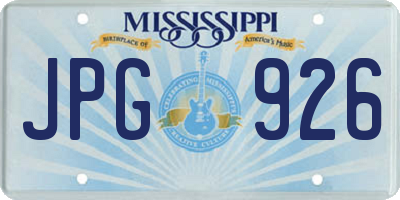 MS license plate JPG926