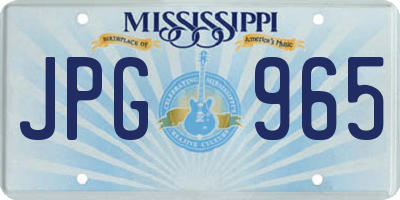 MS license plate JPG965