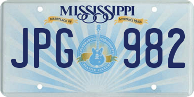 MS license plate JPG982