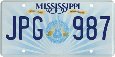 MS license plate JPG987