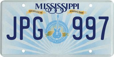 MS license plate JPG997