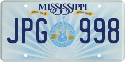 MS license plate JPG998