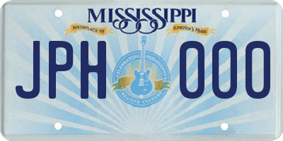 MS license plate JPH000