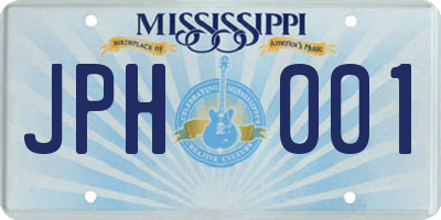 MS license plate JPH001