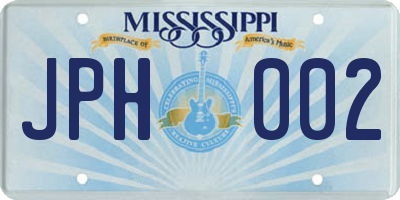 MS license plate JPH002