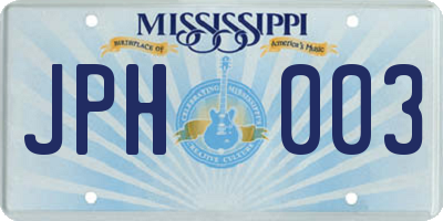 MS license plate JPH003