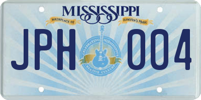 MS license plate JPH004