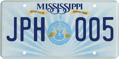 MS license plate JPH005