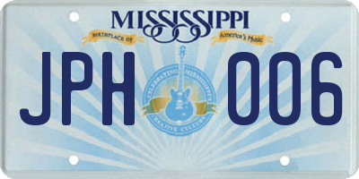 MS license plate JPH006