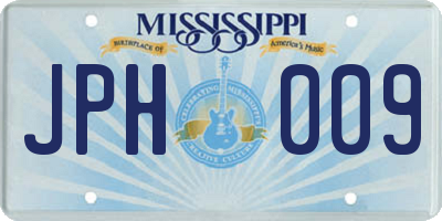 MS license plate JPH009