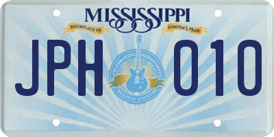 MS license plate JPH010