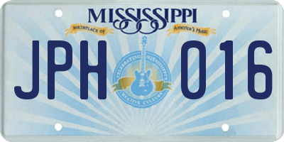 MS license plate JPH016