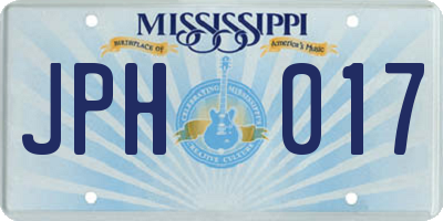 MS license plate JPH017