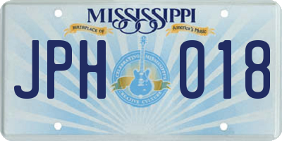 MS license plate JPH018