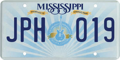 MS license plate JPH019