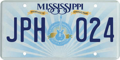 MS license plate JPH024