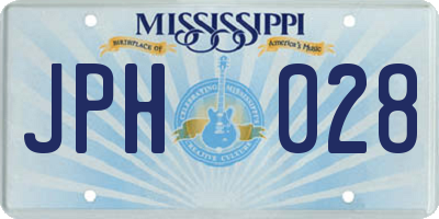 MS license plate JPH028
