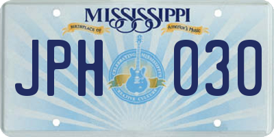 MS license plate JPH030