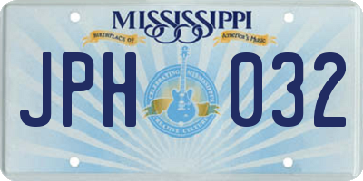MS license plate JPH032