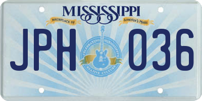 MS license plate JPH036