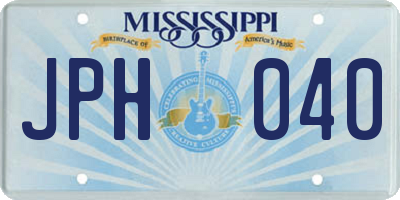 MS license plate JPH040