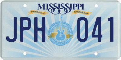 MS license plate JPH041