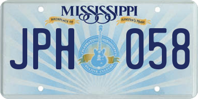 MS license plate JPH058