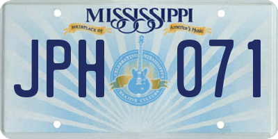 MS license plate JPH071
