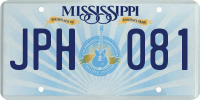 MS license plate JPH081