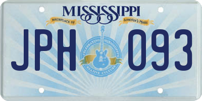 MS license plate JPH093