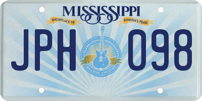 MS license plate JPH098
